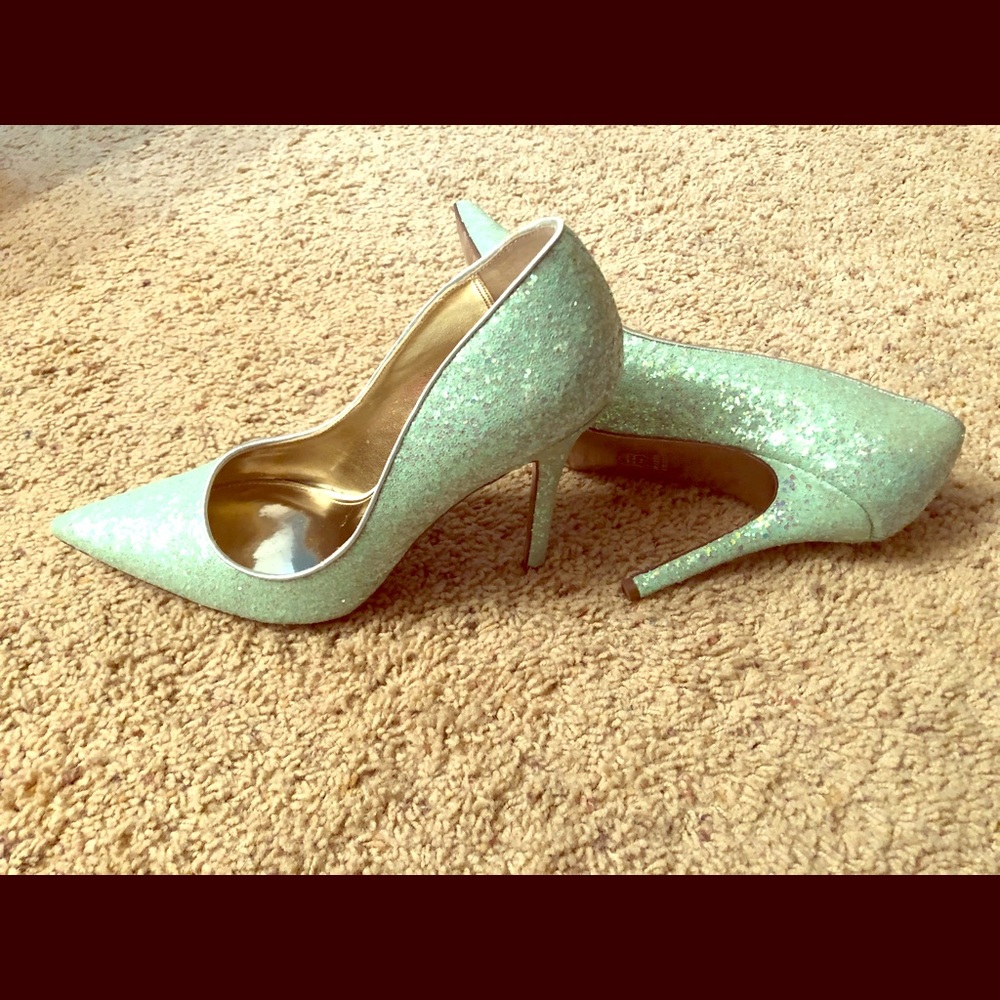 Seafoam Glitter Heels